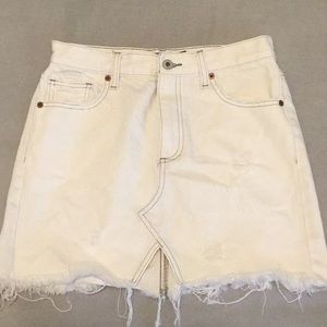 White denim skirt